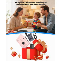 Longyi Appareil Photo numérique 4K 48 MP avec Carte SD 32 Go, Zoom numérique 16x, Appareil Photo Compact avec câble USB, Sac Por