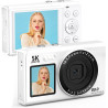 Appareil Photo numérique 5K 80 MP avec écran LCD 2,4" et écran Selfie 1,5", Zoom numérique 18x, Carte TF 32 Go, Appareil Photo C