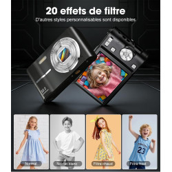 Appareil Photo Numérique 50MP 1080P, Compact Appareil Photo avec Carte 32Go, Écran 2,4”, Zoom Numérique 16X, Mini Camera Vlog po