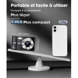Appareil Photo Numérique 50MP 1080P, Compact Appareil Photo avec Carte 32Go, Écran 2,4”, Zoom Numérique 16X, Mini Camera Vlog po