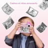 HiMont Appareil Photo Numérique Instantané,avec Papier d'impression & Carte TF 32G, Caméra Vidéo avec Stylos Colorés pour Le Bri