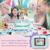 HiMont Appareil Photo Instantané Numérique avec Papier d'impression & Carte TF 32G, Caméra Vidéo avec Stylos Colorés pour Le Bri