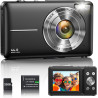 Appareil Photo Numérique 1080P 44MP Caméra Vlogging pour Enfants Ados, FHD Compact Portable avec Écran 2,4" Zoom 16X, Mini Camér