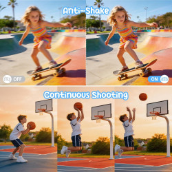Appareil Photo Numérique 1080P 44MP Caméra Vlogging pour Enfants Ados, FHD Compact Portable avec Écran 2,4" Zoom 16X, Mini Camér