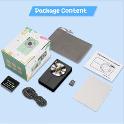 Appareil Photo Numérique 1080P 44MP Caméra Vlogging pour Enfants Ados, FHD Compact Portable avec Écran 2,4" Zoom 16X, Mini Camér