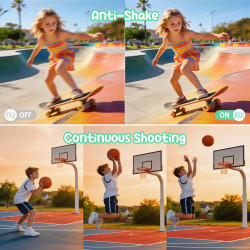 Appareil Photo Numérique 1080P 44MP Caméra Vlogging pour Enfants Ados, FHD Compact Portable avec Écran 2,4" Zoom 16X, Mini Camér