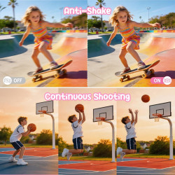 Appareil Photo Numérique 1080P 44MP Caméra Vlogging pour Enfants Ados, FHD Compact Portable avec Écran 2,4" Zoom 16X, Mini Camér