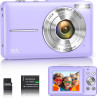 Appareil Photo Numérique 1080P 44MP Caméra Vlogging pour Enfants Ados, FHD Compact Portable avec Écran 2,4" Zoom 16X, Mini Camér