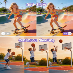 Appareil Photo Numérique 1080P 44MP Caméra Vlogging pour Enfants Ados, FHD Compact Portable avec Écran 2,4" Zoom 16X, Mini Camér