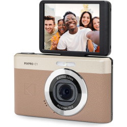 Kodak Pixpro C1 – Appareil Photo Numérique Ultra-Compact | 13MP BSI CMOS, Zoom 4X, Écran LCD 2.8", Flash LED, Batterie Intégrée 