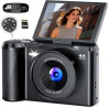 Appareil Photo Numérique 4K Digital: 56MP Appareils Numérique avec molette de Mode Écran Rabattable 180° - Camera pour Vlog avec