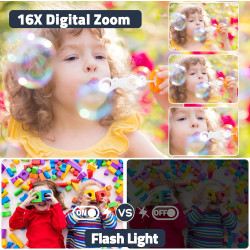 Appareil Photo Numérique, HD 1080P avec Carte Mémoire 32 Go, Appareil Photo 48 Mégapixels, écran LCD 2,4 Pouces, Zoom Numérique 