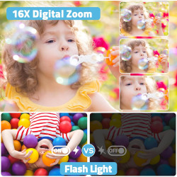 Appareil Photo Numérique, HD 1080P avec Carte Mémoire 32 Go, Appareil Photo 48 Mégapixels, écran LCD 2,4 Pouces, Zoom Numérique 