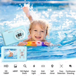 Appareil Photo Numérique, HD 1080P avec Carte Mémoire 32 Go, Appareil Photo 48 Mégapixels, écran LCD 2,4 Pouces, Zoom Numérique 