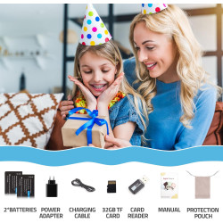 Appareil Photo Numérique, HD 1080P avec Carte Mémoire 32 Go, Appareil Photo 48 Mégapixels, écran LCD 2,4 Pouces, Zoom Numérique 