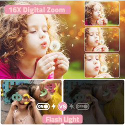 Appareil Photo Numérique, HD 1080P avec Carte Mémoire 32 Go, Appareil Photo 48 Mégapixels, écran LCD 2,4 Pouces, Zoom Numérique 