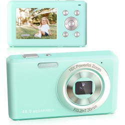 Appareil Photo Numérique, HD 1080P avec Carte Mémoire 32 Go, Appareil Photo 48 Mégapixels, écran LCD 2,4 Pouces, Zoom Numérique 