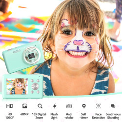 Appareil Photo Numérique, HD 1080P avec Carte Mémoire 32 Go, Appareil Photo 48 Mégapixels, écran LCD 2,4 Pouces, Zoom Numérique 