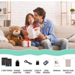Appareil Photo Numérique, HD 1080P avec Carte Mémoire 32 Go, Appareil Photo 48 Mégapixels, écran LCD 2,4 Pouces, Zoom Numérique 