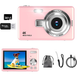 Appareil Photo Numérique, 4K Autofocus 50MP Appareil Photo Enfant, Zoom 16X, Flash, Anti-Shake, Appareils Photo Numériques Compa