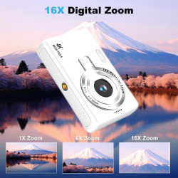 Appareil Photo numérique, autofocus UHD 4K 50 MP pour la Photographie avec Carte SD 32 Go, Zoom 16X, Anti-tremblement, Appareil 