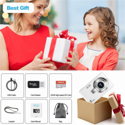 Appareil Photo numérique, autofocus UHD 4K 50 MP pour la Photographie avec Carte SD 32 Go, Zoom 16X, Anti-tremblement, Appareil 