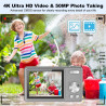 Appareil Photo numérique, autofocus UHD 4K 50 MP pour la Photographie avec Carte SD 32 Go, Zoom 16X, Anti-tremblement, Appareil 