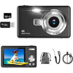 Appareil Photo Numérique, 4K Autofocus 50MP Appareil Photo Enfant, Zoom 16X, Flash, Anti-Shake, Appareils Photo Numériques Compa