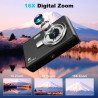 Appareil Photo Numérique, 4K Autofocus 50MP Appareil Photo Enfant, Zoom 16X, Flash, Anti-Shake, Appareils Photo Numériques Compa