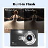 Appareil Photo Numérique, 4K Autofocus 50MP Appareil Photo Enfant, Zoom 16X, Flash, Anti-Shake, Appareils Photo Numériques Compa