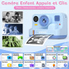 Appareil photo instantané enfant cadeau jouet fille garçon 3-12 ans, awanfi caméra numérique vidéo 1080p carte 32gb avec 3 roule