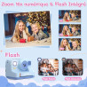 Appareil photo instantané enfant cadeau jouet fille garçon 3-12 ans, awanfi caméra numérique vidéo 1080p carte 32gb avec 3 roule
