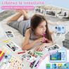 Appareil photo instantané enfant cadeau jouet fille garçon 3-12 ans, awanfi caméra numérique vidéo 1080p carte 32gb avec 3 roule