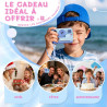 Appareil photo instantané enfant cadeau jouet fille garçon 3-12 ans, awanfi caméra numérique vidéo 1080p carte 32gb avec 3 roule