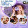 Appareil photo instantané enfant cadeau jouet fille garçon 3-12 ans, awanfi caméra numérique vidéo 1080p carte 32gb avec 3 roule