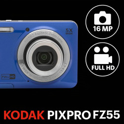 KODAK Pixpro FZ55 - Appareil Photo Numérique 16 Mégapixels, Zoom Optique 5X, Ecran LCD 2.7, Stabilisateur Optique, Full Vidéo HD