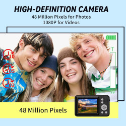 Appareil Photo Numérique FHD 1080p, Zoom 16x, Appareil Photo Compact avec Batterie De 1300 mAh, Écran De 2,4 Pouces,Appareils Ph