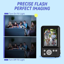 Appareil Photo Numérique FHD 1080p, Zoom 16x, Appareil Photo Compact avec Batterie De 1300 mAh, Écran De 2,4 Pouces,Appareils Ph