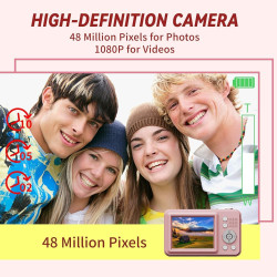 Appareil Photo Numérique FHD 1080p, Zoom 16x, Appareil Photo Compact avec Batterie De 1300 mAh, Écran De 2,4 Pouces,Appareils Ph