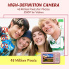 Appareil Photo Numérique FHD 1080p, Zoom 16x, Appareil Photo Compact avec Batterie De 1300 mAh, Écran De 2,4 Pouces,Appareils Ph