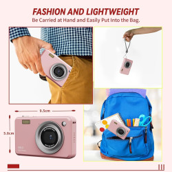 Appareil Photo Numérique FHD 1080p, Zoom 16x, Appareil Photo Compact avec Batterie De 1300 mAh, Écran De 2,4 Pouces,Appareils Ph