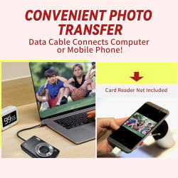 Appareil Photo Numérique FHD 1080p, Zoom 16x, Appareil Photo Compact avec Batterie De 1300 mAh, Écran De 2,4 Pouces,Appareils Ph