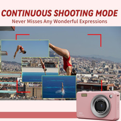 Appareil Photo Numérique FHD 1080p, Zoom 16x, Appareil Photo Compact avec Batterie De 1300 mAh, Écran De 2,4 Pouces,Appareils Ph