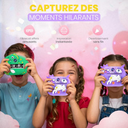 ETERNIUM Appareil Photo Instantané Enfant Licorne - Kit Créatif et Éducatif - Caméra Numérique 1080P Antichoc - 4 Rouleaux d'imp