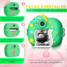 ETERNIUM Appareil Photo Instantané Enfant Dinosuare - Kit Créatif et Éducatif - Caméra Numérique 1080P Antichoc - 4 Rouleaux d'i