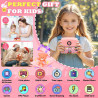 CNAPXAIA Appareil Photo Instantané Enfant, 2,4" Appareil Photo Numérique avec Imprimante sans Encre & Carte 32GB, Mini Caméra En