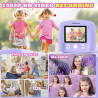 CNAPXAIA Appareil Photo Instantané Enfants, 2.4" Écran Appareil Photo Enfants avec Papier d'impression et Carte 32GB, Jouet Cade