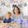CNAPXAIA Appareil Photo Instantané Enfants, 2.4" Écran Appareil Photo Enfants avec Papier d'impression et Carte 32GB, Jouet Cade
