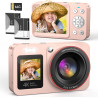 Appareil Photo Numérique 4K 64MP Digital Camera 18X Zoom Numérique Appareil Photo Compact Portable avec 2 Écran, 2 Batteries Car