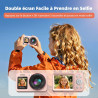 Appareil Photo Numérique 4K 64MP Digital Camera 18X Zoom Numérique Appareil Photo Compact Portable avec 2 Écran, 2 Batteries Car